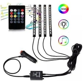 Resim Araç İçi Ayak Altı Ses Duyarlı Şerit Led 4lü Set 