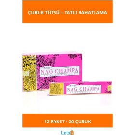 Resim Rahatlatıcı Deepika Nag Champa Aromalı Çubuk Tütsü 12 Paket 240 Adet 