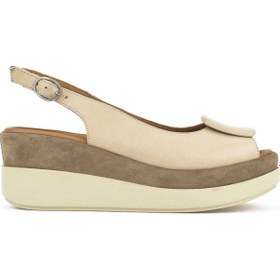 Resim Ziya, Kadın Hakiki Deri Topuklu Sandalet 151992z21010s Bej 151992z21010s 340 Bej 