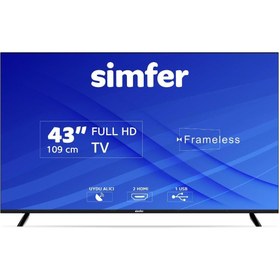 Resim Simfer 43SFS4N Full HD 43" 109 Ekran Uydu Alıcılı LED TV 