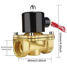 Resim Chuangyinshop Tek Parça 1in Pirinç Solenoid Vana Su Hava Kontrol Endüstriyel Kompakt 