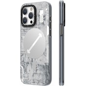 Resim YoungKit iPhone 15 Pro Uyumlu Kılıf Magsafe Şarj Özellikli Youngkit Technology Serisi Kapak Beyaz 