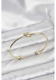 Resim Düğüm Model Pirinç Gold Renk Kadın Bileklik Çok Renkli 