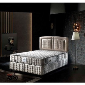 Resim Nivabaza Çift Kişilik Sandıklı Baza Başlık Yatak Seti Solid Baza Inci Set 