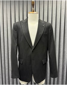 Resim Avni Ceylan Erkek Siyah Yünlü Kumaş Kapaklı Cep Detaylı Tek Düğme Blazer Ceket 