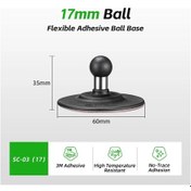 Resim Goldenqian Fanaue 1 İnç Topuz Montajlı Esnek Yapışkanlı Vantuz Araba Dashboard Vantuz Gps Kamera Akıllı Telefonlar Aksesuarları Sc-03 17 Sc-03 17 