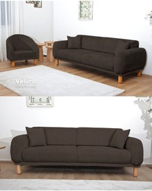 Resim Lara Koltuk Takımı & Oturma Grubu - Koyu Ceviz 3+1 Koyu Ceviz 