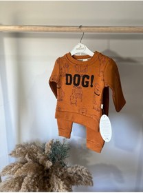 Resim Bobişko Erkek Bebek Erkek Çocuk Dog Nakışlı 3 Ip Alt Üst 2 Li Eşofman Takım Kışlık 