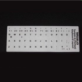 Resim Türkçe Q Klavye Etiketi Sticker Laptop Klavye Etiketi Beyaz 