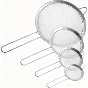 Resim CetKing Paslanmaz Çelik Pratik 4'lü Çay Süzgeci Sebze Makarna Un Süzgeç 
