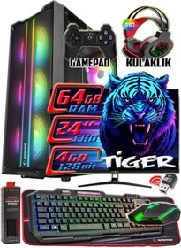Resim WARBOX TİGER 24" Monitör Xeon X5650 64gb Ram 256gb Ssd 250gb Hdd R7 240-4gb E.kartı Gaming Takım Bilgisayar 