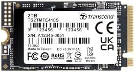 Resim Transcend 2TB M.2 2242 PCIe Gen4x4 SSD, Compatible with Ultra-Thin Laptops, Dram-Less Low Power, Up to 5000MB/s, TLC - TS2TMTE410S 