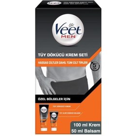 Resim Veet Men Özel Bölgeler İçin Tüy Dökücü Krem 100 ml + Balsam 50 ml 