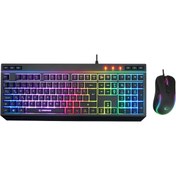 Resim Rampage KM-R57 Seraphic Siyah RGB Oyuncu Multimedia Klavye ve 12800 Dpi Mouse Gaming Set 