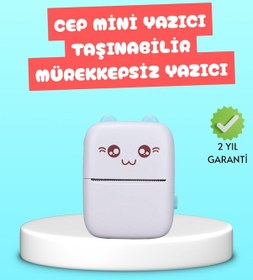 Resim Mini Termal Yazıcı Kablosuz Taşınabilir Bluetooth Bağlantılı 200 Dpı 