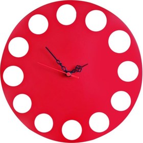 Resim Bahat Ahşap Kayın Ağacı Salon Ofis Duvar Saati Camsız Kırmızı 34 Cm 