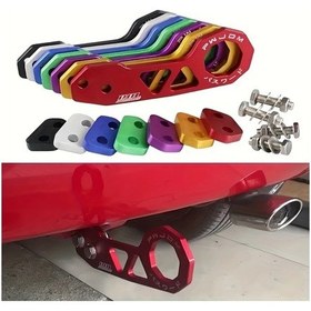 Resim Gaojunshop01 Jdm Racing Stil 1 Adet Mavi Çekme Kancası Yüksek Mukavemet Alüminyum Aksesuar 