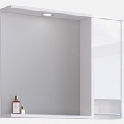 Resim Bonitobagno Göksu Aynalı 80 cm Banyo Dolabı Üst Modül Beyaz 