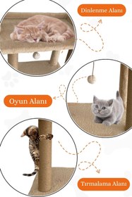 Resim Nursoft Teraslı Yataklı Ponponlu Kedi Tırmalaması 