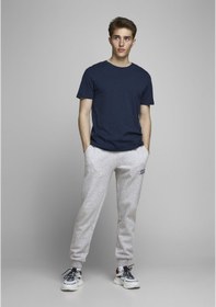Resim Jack & Jones Paçası Lastikli Eşofman Altı 12178421 Light Grey Melange Açık Gri - Turuncu 