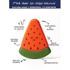 Resim Storemax Bebek Diş Kaşıyıcı ve Oyuncak - Karpuz Şekilli Dişlik (%100 Doğal Kauçuk) 