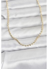 Resim Zarif Boyunlar İçin 60cm Golden Pirinç Yapım Top Stil Zincirli Kadın Kolye Standart 