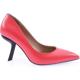 Resim Dgn K6000 Kadın Sivri Burun Aksesuarlı Parmak Dekolteli Topuklu Ayakkabı K6000-1748-R12442 Kırmızı 