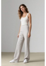 Resim DeFacto Coool Wide Leg Kareli Normal Bel Geniş Paça Pantolon E6121AX25SPGR435 