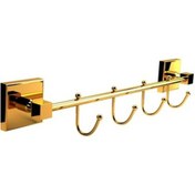 Resim defne Pirinç 4 lü Kancalı Havluluk-Askılık Altın 