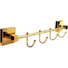 Resim defne Pirinç 4 lü Kancalı Havluluk-Askılık Altın 