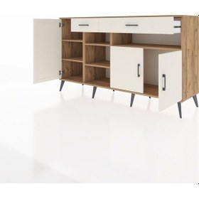 Resim Hyperion Konsol 5 Raflı 2 Çekmeceli 3 Kapaklı 176x44x99 Çam-aytaş Çam-aytaşı 