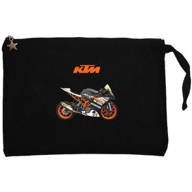 Resim KTM RC 390 Siyah Clutch Astarlı Cüzdan / El Çantası Siyah 