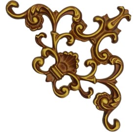 Resim Saray Tavan Köşe Motif Kahve Eskitme 27*18 cm 