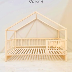 Resim Woodland Montessori House Floor Bed with Storage Space - US Queen / Option 6 