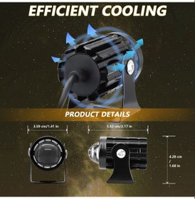 Resim Geeksen Motosiklet Led Sürüş Sis Farları 2 Adet 60w Beyaz Ve Sarı Yardımcı Lambalar Su Geçirm Motosiklet Farları 