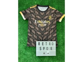 Resim Cristiano Ronaldo Özel Tasarım Kahverengi Real Madrid Kısa Kol Forma 