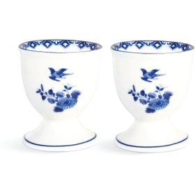 Resim Delft Mavisi Desenli 2'li Yumurta Standı Seti 