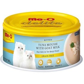 Resim Me-O Delite Kitten Ton Balığı Püresi ve Keçi Sütlü Tahılsız Yavru Kedi Konservesi 80 Gr 