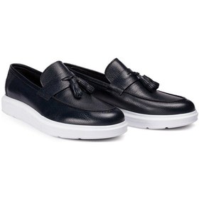 Resim Deery Hakiki Deri Lacivert Comfort Erkek Loafer Lacivert 