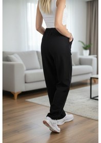 Resim Kadın Siyah Yüksek Bel Basic Eşofman Altı Siyah 