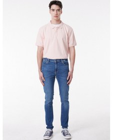 Resim Lee Malone Skinny Fit Dar Kesim Düşük Bel Çok Dar Paça Mavi Erkek Esnek Jean Denim Kot Pantolon L736AHKR Mavi 