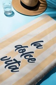 Resim Dijital Baskı Plaj Deniz Havlusu Dolce Vita Desenli Peştamal HVL0219 