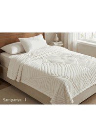 Resim Merinos Elegans Çift Kişilik Battaniye Şampanya - Yaprak Şampanya 