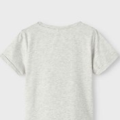 Resim Name İt Gri Melanj Erkek Bebek Bisiklet Yaka Kısa Kollu Baskılı T-Shirt 13217834 