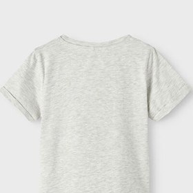 Resim Name İt Gri Melanj Erkek Bebek Bisiklet Yaka Kısa Kollu Baskılı T-Shirt 13217834 