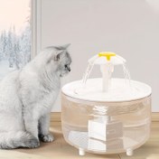 Resim Otomatik Çiçek Şeklinde Kedi ve Köpek Su Fıskiyesi - USB ile Çalışan Büyük Kapasiteli Hijyenik İçme Kabini, Beyaz Çiçek Tasarımı, Pil Gerekmez, Kolay Temizlenebilir Tasarım, Çoklu Evcil Hayvanlar için 