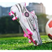 Resim Siyah - Pembe 31-44 Yüksek Kaliteli Şok Emme Kaymaz Ve Aşınmaya Dayanıklı Uzun Spike Doğa Sporları Eğitim Futbol Ayakkabıları Krampon Siyah - Pembe 