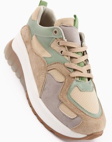 Resim Limoya Klara Vizon Süet Yüksek Tabanlı Kadın Sneaker 