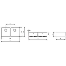 Resim Bocchi Lavello Mutfak Eviyesi 90 CM Parlak Beyaz 1631-001-0140 