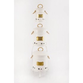 Resim Yıldıray Metal Metal Galvaniz 3 Katlı Ekonomik Patates Soğan Sarımsak Saklama Kovası Beyaz 